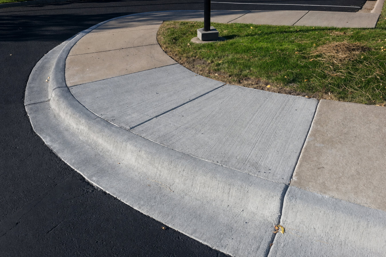 Concrete curbing and sidewalks